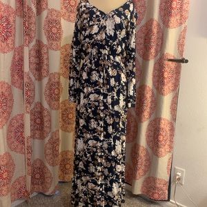 Long Sleeve Navy Dress